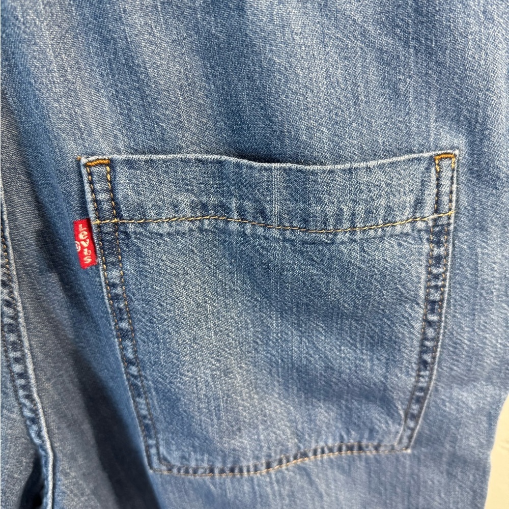 Levi’s Denim Jumpsuit Size Small Zippered and Snap Front Closure Long Sleeve - Picture 10 of 12